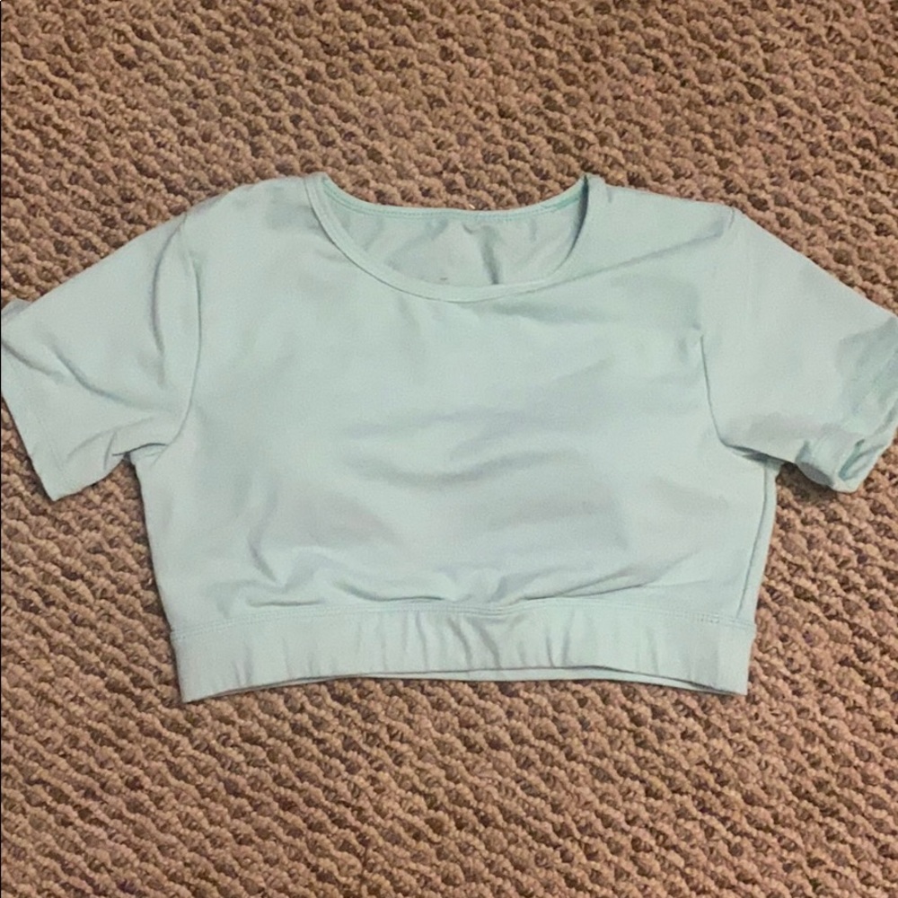 NVGTN aqua open back tee